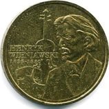 Монета Польши 2 Злотых, "XII Международный конкурс им. Генрика Венявского" AU, 2001