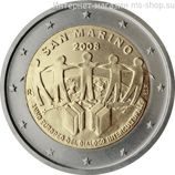 Монета 2 Евро Сан-Марино  "Европейский год межкультурного диалога" AU, 2008 год