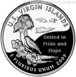 Монета 25 центов США "Виргинские острова", AU, 2009, Р