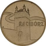 Монета Польши 2 Злотых, "Рацибуж" AU, 2007