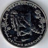 Монета Германии 10 Евро 2015 год D - Мюнхен "Спящая красавица. Сказки братьев Гримм", AU