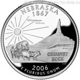 Монета 25 центов США "Небраска", AU, 2006, P