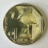 Монета Перу 1 сол "Малый страус нанду", AU, 2018