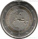 Монета 2 Евро Словении "Всемирный день пчёл", AU, 2018