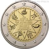 Монета Греции 2 Евро, "150-летие союза Ионических островов с Грецией", AU, 2014