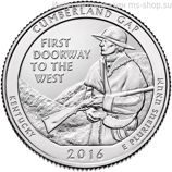 Монета США 25 центов "32-ой национальный исторический парк Камберленд-Гэп, Кентукки", D, AU, 2016