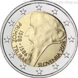 Монета 2 Евро Словении  "Примож Трубар" AU, 2008 год