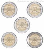 Комплект из 5-ти монет Германии 2 евро "Бундесрат" (5 монетных дворов), 2019