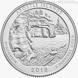 Монета США 25 центов "42-ой национальные озёрные побережья островов Апостол, Висконсин", P, AU, 2018