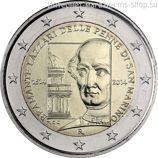 Монета 2 Евро Сан-Марино "500 лет со дня смерти Донато Браманте" AU, 2014 год