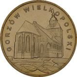Монета Польши 2 Злотых, "Гожув-Велькопольский" AU, 2007