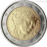 Монета 2 Евро Сан-Марино  "500 лет со дня смерти Сандро Боттичелли" AU, 2010 год