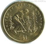 Монета США 1 доллар "Индианка, выращивающая трёх сестёр", AU, D, 2009