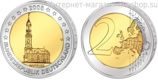 Монета 2 Евро Германии  "Федеральная земля Гамбург" AU, 2008 год