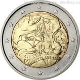 Монета 2 Евро Италии "60-летие принятия Всеобщей декларации прав человека" AU, 2008 год