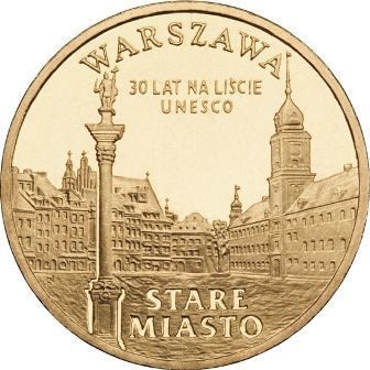 Монета Польши 2 Злотых, "Варшава — Старый город" AU, 2010