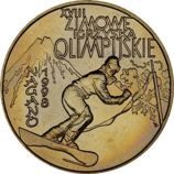 Монета Польши 2 Злотых, "XVIII зимние Олимпийские игры в Нагано" AU, 1998