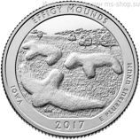Монета США 25 центов "36-ой национальный памятник Эффеджи-Маундз, Айова", D, AU, 2017