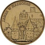 Монета Польши 2 Злотых, "Замок в Мальборке" AU, 2002