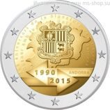 Монета Андорры 2 Евро, "25-летие подписания таможенного соглашения с ЕС", AU, 2015