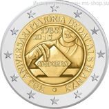 Монета Андорры 2 Евро, "30-летие принятия возраста совершеннолетия в 18 лет", AU, 2015
