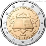 Монета 2 Евро Финляндии "50 лет подписания Римского договора" AU, 2007 год