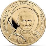 Монета Польши 2 Злотых, "Канонизация Иоанна Павла II" AU, 2014