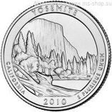 Монета США 25 центов "3-ий Йосемитский национальный парк, Калифорния", D, AU, 2010