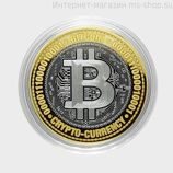 Сувенирная монета "Криптовалюта Биткоин"