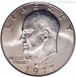 Монета США 1 доллар "Портрет Дуайта Эйзенхауэра. Лунный доллар", монетный двор D, VF, 1977