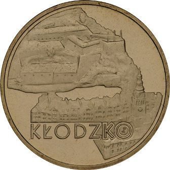 Монета Польши 2 Злотых, "Клодзко" AU, 2007