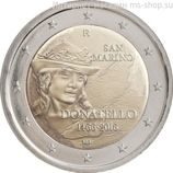 Монета Сан-Марино 2 Евро, "550 лет со дня смерти Донателло", AU, 2016