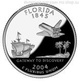 Монета 25 центов США "Флорида", AU, 2004, P