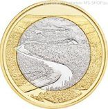 Монета Финляндии 5 евро "Река Оланга(Оуланкайоки)", AU, 2018