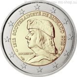 Монета 2 Евро Монако  "500 лет признания независимости Монако" AU, 2012 год