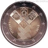 Монета 2 Евро "100-летие независимости прибалтийских государств" AU, 2018 год